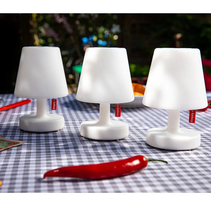 Fatboy Edison the Mini Table Lamp, Pack of 3 | Rechargeable | Wireless | Magnetic snap connector for easy charging | Warm white LED lamps to enhance the mood/atmosphere | IP44 splashproof | Ø 9.7 x 15 cm - White - Image 4